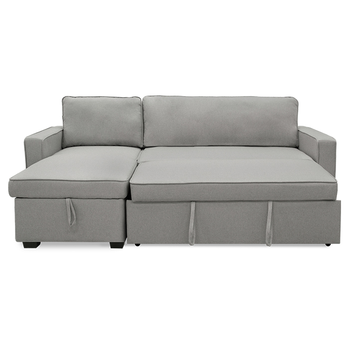 Sala Esquinera B/izq C/sofa Cama Tela Gris Claro Moduk | Sala Esquinera | salas